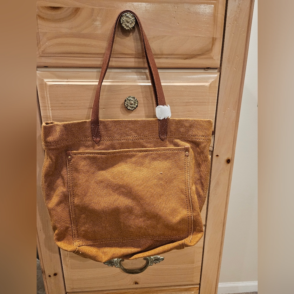 Madewell yellow canvas transport tote